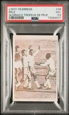 PSA 3.5 VG+ Pele 1977 Errege #39 Rare Trading Card Glorias e Trofeus de Pele