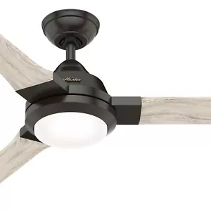 Hunter Fan 54 inch Contemporary Noble Bronze Indoor Ceiling Fan w Light 3 Blade - Picture 1 of 6
