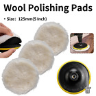 5Pcs 125mm Microfibre White Wool Pad Hook & Loop Waxing Buffing Pads F Polishing