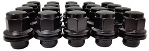 24 Pc BLACK 4 RUNNER FACTORY TYPE SOLID LUG NUTS Part # AP-5307BK - Picture 1 of 2