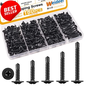 180 Stück #8 Blechschrauben für Metall, Blechschrauben, 410 Edelstahl - Bild 1 von 12