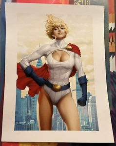 FIRMATO Power Girl Stampa Arte Premium Stanley Artgerm Lau Sideshow Poster DC Comic - Foto 1 di 4
