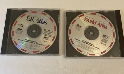 De colección 1993 Software Toolworks EE. UU. Atlas + World Atlas CD ROM versión 4 IBM/PC Foto 1 de 2
