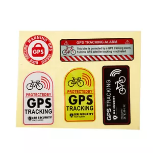5PCS GPS TRACKING Alarm Sticker Reflective WARNING Motorcycle Bike Anti·Th NICE - Picture 1 of 7