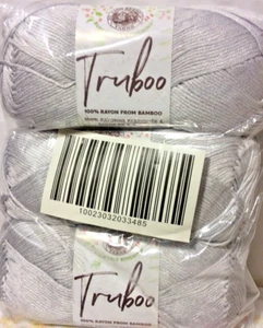 Lion Brand Truboo Yarn 3 Pack “Silver” 100% Rayon From Bamboo - Picture 1 of 1