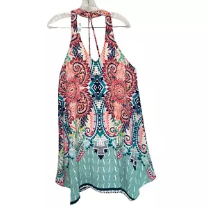 Vestido Halter Colorido Boho Talla Grande Fiesta Sin Mangas Verano - Imagen 1 de 8