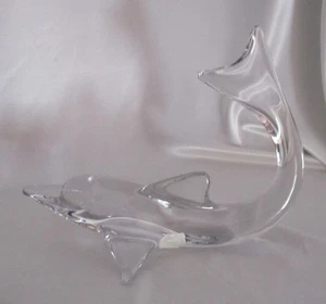Daum Frankreich Kristallkunst Glas Delfin Skulptur 15" lang, 11" hoch, zehn Pfund - Bild 1 von 14