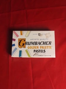 Vintage Grumbacher Golden Palette Pastels - 12 Square Sticks - Picture 1 of 5