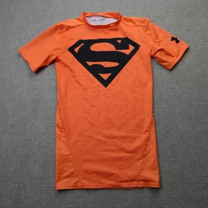 Camisa Under Armour Superman Pequeña Naranja Compresión Hombre de Acero - Imagen 1 de 5