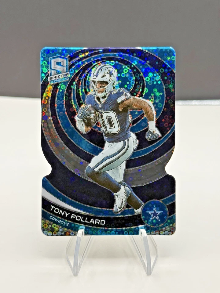 2023 Panini Spectra - Tony Pollard #26 Blue Neon Prizm Die-Cut  /50 SSP - Image 1 of 4