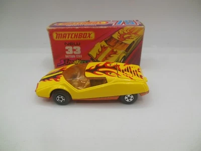 Matchbox Superfast MB 33 b Datsun 126X Streakers Issue yellow Black & Red flames - Image 1 of 4