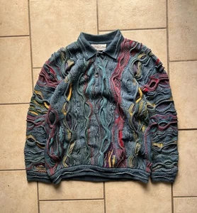COOGI Australia Unisex Sweater Knit Colorful Sz L Blue - Picture 1 of 13