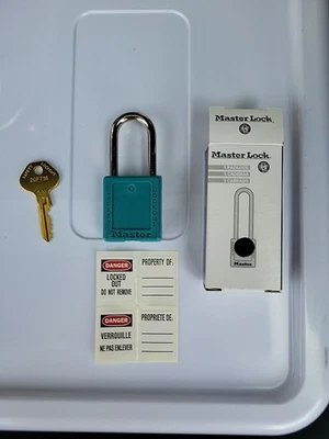 (1) - Master Lock 410 бирюзовый Zenex термопластичный замок безопасности, новый с коробкой - Изображение 1 из 4