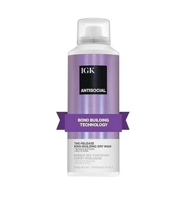 Mascarilla para cabello seco IGK ANTISOCIAL Overnight Bond-Building 5 oz Foto 1 de 3