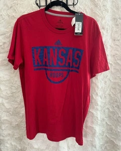 Herren Adidas T-Shirt Kansas Hoops Power Rot Performance Größe L - Bild 1 von 2