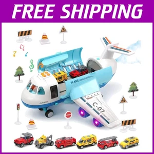 Airplane Toy with Lights, Sounds, and Mini Vehicles - Picture 1 of 8
