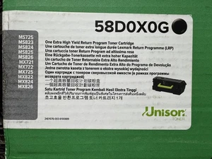 Genuine Lexmark 58D0X0G Black Toner - NEW SEALED - Picture 1 of 1