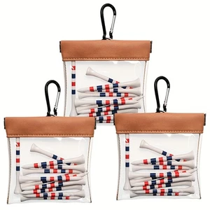 Transparent Pouch Golf Tee Bags mit Clip & 36 Tees Squeeze Top Halter 3 - Bild 1 von 11