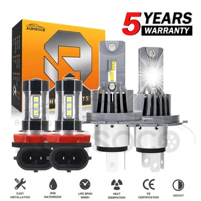 For Honda Ridgeline 2006-2014 Combo LED Headlight Hi/Lo Beam Fog Light Bulbs - Изображение 1 из 4