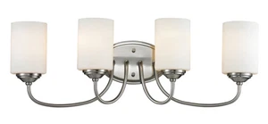 Cardinal 4-Light Bathroom Vanity Light In Brushed Nickel - Picture 1 of 1