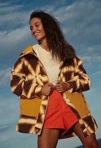 Free People Singin' In The Rain Printed Packable Jacket Golden Combo Size M NWT - Picture 1 of 6