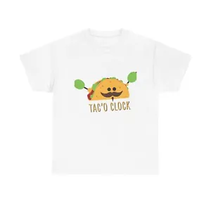 Funny Taco Tee, Foodie T-Shirt, Humor Cartoon Shirt, Unisex Top, Mexican Cuisine - Picture 1 of 21