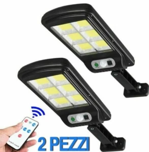 2X Faretti da Esterno  con Luci LED Faretto Pannello Solare Sensore di Movimento - Foto 1 di 18