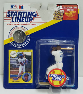 DARRYL STRAWBERRY L.A. Dodgers Starting Lineup SLU MLB 1991 Figure, Coin & Card