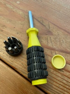 Multi-Bit Screwdriver ~ 8 Bits ~ Durable Grip ~ Storage Handle ~ Yellow/Black - Picture 1 of 5