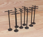 Vintage Lot of 8 Plastic Brown Power Line Posts Accessories For Train Set *READ*