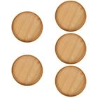  5 Pack Wooden Round Tray Make up Pallet Trays for Coffee Table