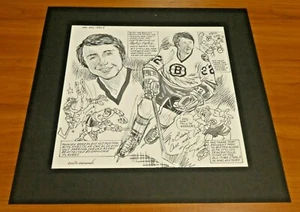 Brad Park Hockey HOF Published and Signed Eddie Germano Original Art 15x15 - Picture 1 of 3