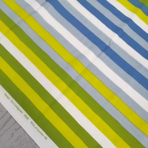 Ikea fabric Blue white green striped cotton fabric Sewing quilting 2008 W 48" - Picture 1 of 13