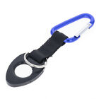 Universal Water Bottle Holder With Blue Aluminum Carabiner Clip Attachment