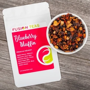 Blueberry Muffin Hibiscus Fruit Tea - Herbal Loose Leaf Tisane - Fusion Teas - Picture 1 of 5