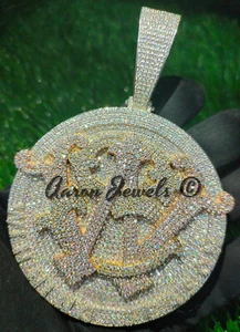 Men's 26.85ct VVS1 Moissanite Winning Season Pendant Real 925 Silver Pass Tester - Picture 1 of 11