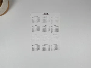 Year At A Glance Calendar Stickers for Planners and Journals 2025 or 2026 - Picture 1 of 12