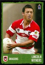 2004 St George Illawarra Dragons NRL Daily Telegraph Card - Lincoln Withers