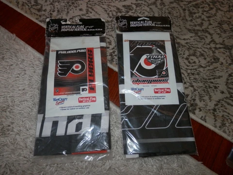 Philadelphia Flyers flag lot (2) flags NEW Vtg NHL Stanley Cup 2010 Cover