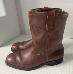 Mason Men's Work Boots 9D BrownLeather Pull-on Vibram Sole Tough Rebel USA MADE - Picture 1 of 7