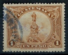 Guatemala 1924 SG#205, 1p Yellow-Brown Columbus Used #E85197