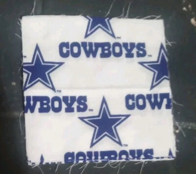 Set Of 7 4.5" Squares - NFL Dallas Cowboys White Cotton Fabric  - Image 1 of 3