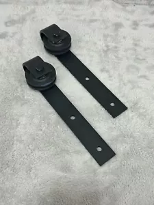 SMART STANDARD Barn Door Rollers Set Black - Pre-Owned Smooth Glide Hardware - Picture 1 of 5