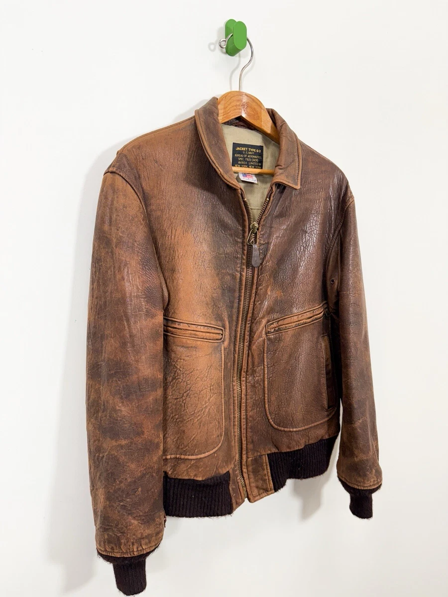 Vintage Avirex Type G-2 Leather Bomber Jacket Flight Made In USA