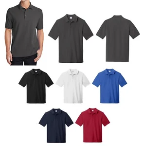 MEN'S SHRINK & STAIN RESISTANT, COTTON PIQUE, SHORT SLEEVE, POLO SHIRT, XS-4XL - Picture 1 of 7