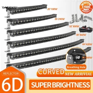 Curved Silm LED Work Light Bar 20 26 32 38 44 50" for Driving Truck 4WD ATV UTV - Imagen 1 de 16