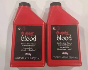 Vampire Blood 2 Bottles Horror Scene Fun World Halloween 16 oz Each New - Picture 1 of 1