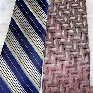 Pronto Uomo Portfolio Necktie 100% Silk Men's Tie Lot of (2), 4” Wide EUC Italy - Picture 1 of 4