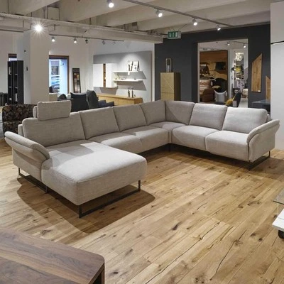 Activineo Ecksofa Barcley Stoff City 4 Grau Füße Schwarz Mit Relaxfunktion - Bild 1 von 4