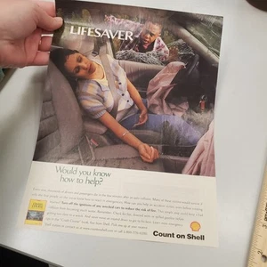 Publicidad impresa de revista de accidentes automovilísticos Count On Shell 1998 vintage - Imagen 1 de 3